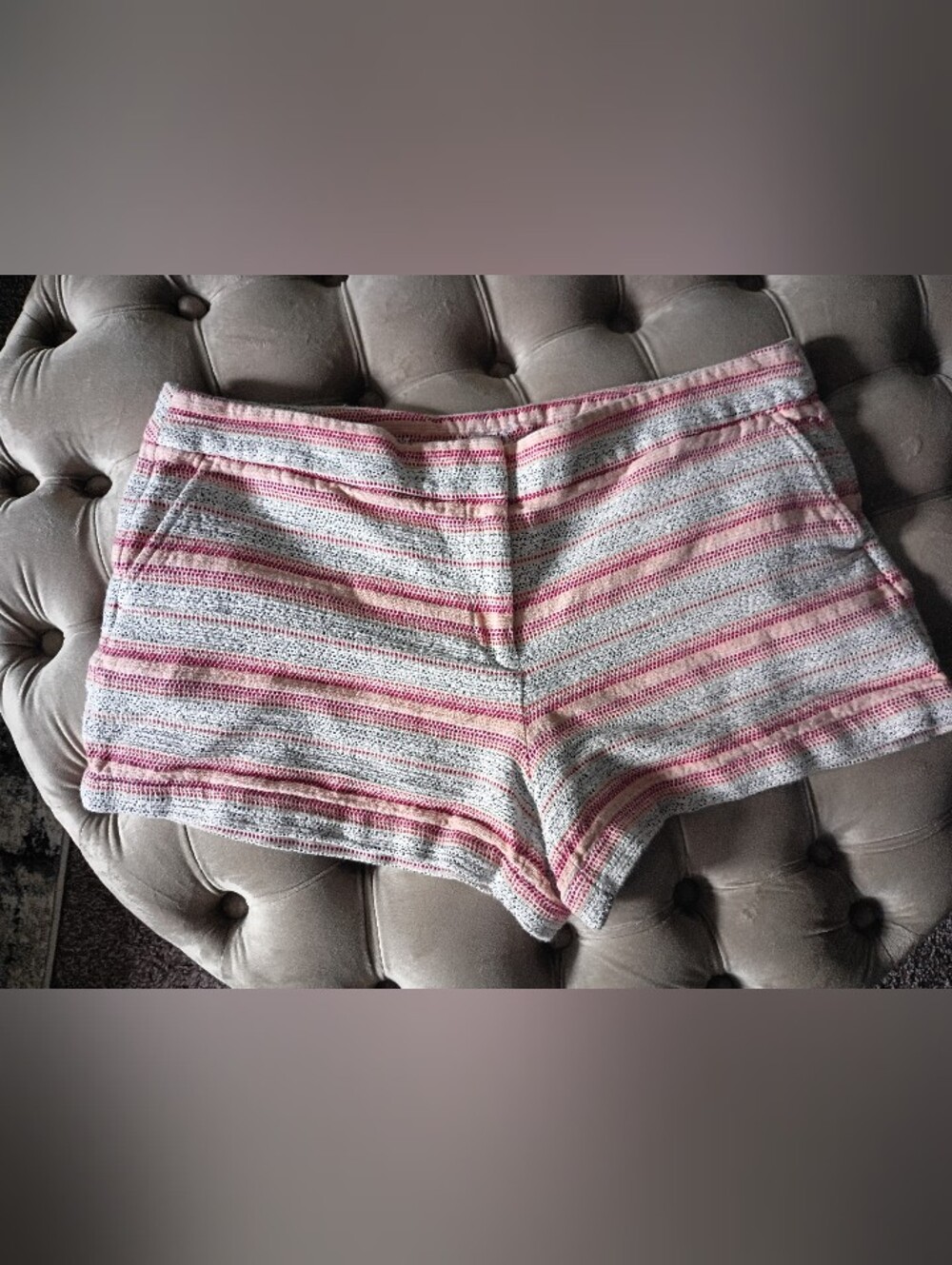 LOFT Woman's Striped Knit Shorts, Size 12, Cotton/Spandex